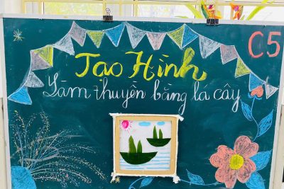 Hoạt động trải nghiệm làm thuyền của lớp A5