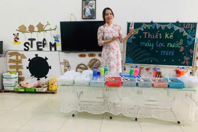 Hoạt động thiết kế máy lọc nước mini của các con lớp B5