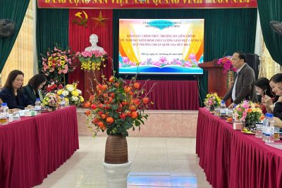ĐOÀN KHẢO SÁT CHÍNH THỨC CÔNG TÁC KĐCLGD MỨC ĐỘ 3 VÀ CÔNG NHẬN TRƯỜNG CHUẨN QUỐC GIA MỨC ĐỘ 2